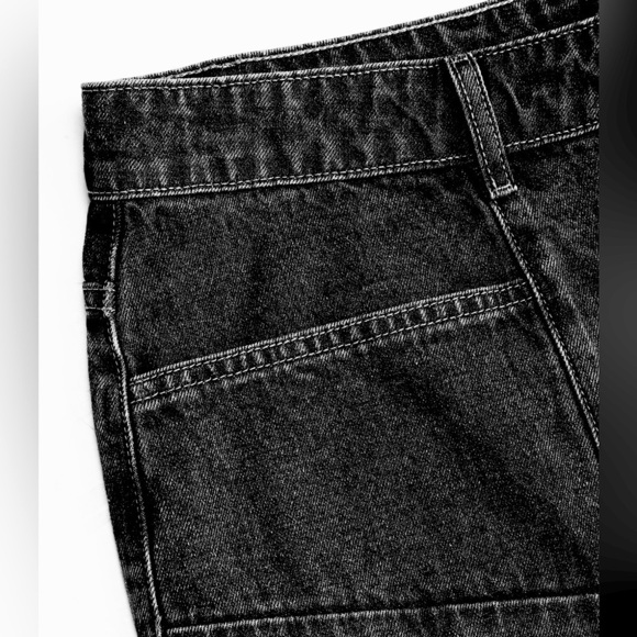 Cider High Waisted Loose Fit Wide‎ Leg Trouser Jeans Pants, Black, Size XL, NWT - Picture 7 of 11